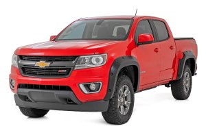 Chevrolet Colorado Fender Flares - Rough Country - Pocket G9K Satin Steel - Flat Black - '15-'22